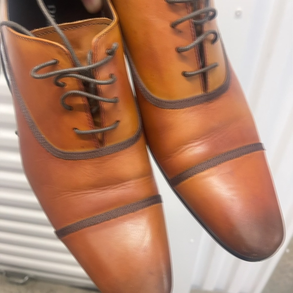 Dune London Men's Tan Brown Leather Shoes Sz 44